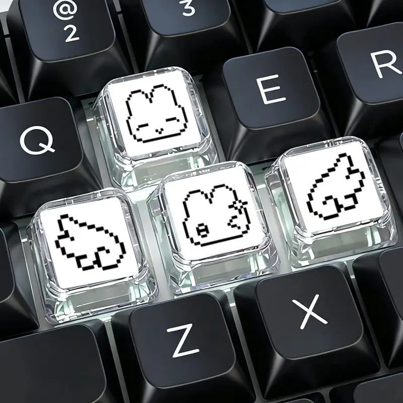 Gaming Accessories Aesthetic - Zestaw 4 uroczych nakładek na klawisze